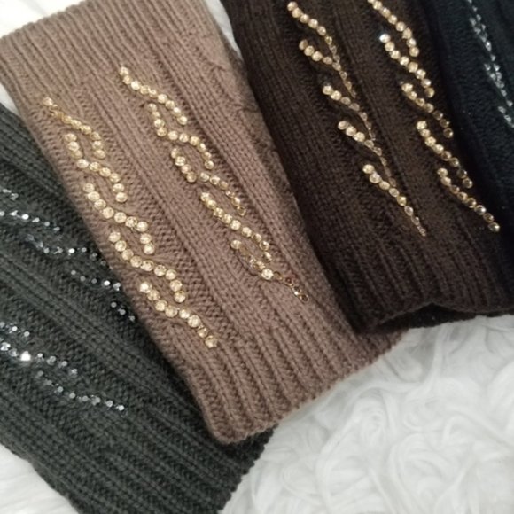 Brown, Tan, Black or gray KNITTED fIGERLESS GLOVES - Picture 4 of 4